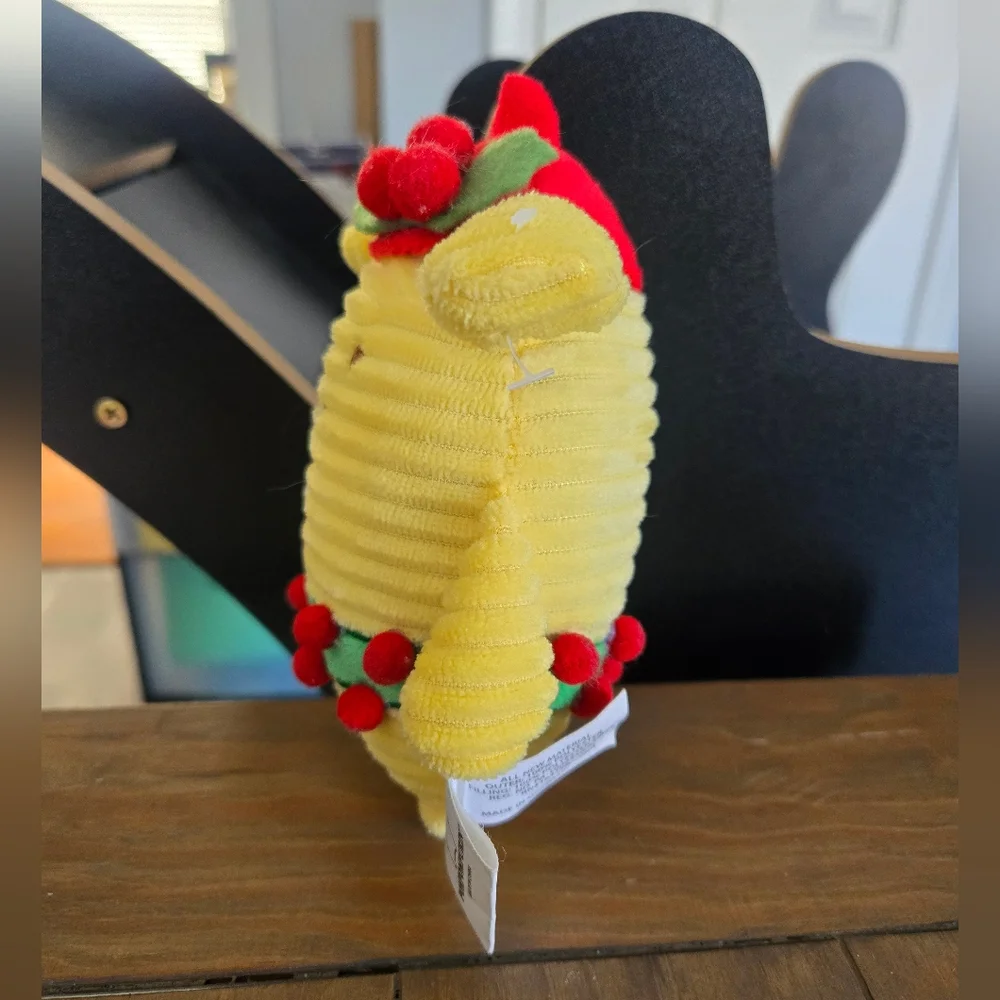 Yellow Sanrio Plush Pompompurin Dog with Holiday Hat